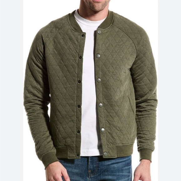 NWT SOVEREIGN CODE Men’s Olive Green Diamond Quilted Princeton Coat - Picture 1 of 13